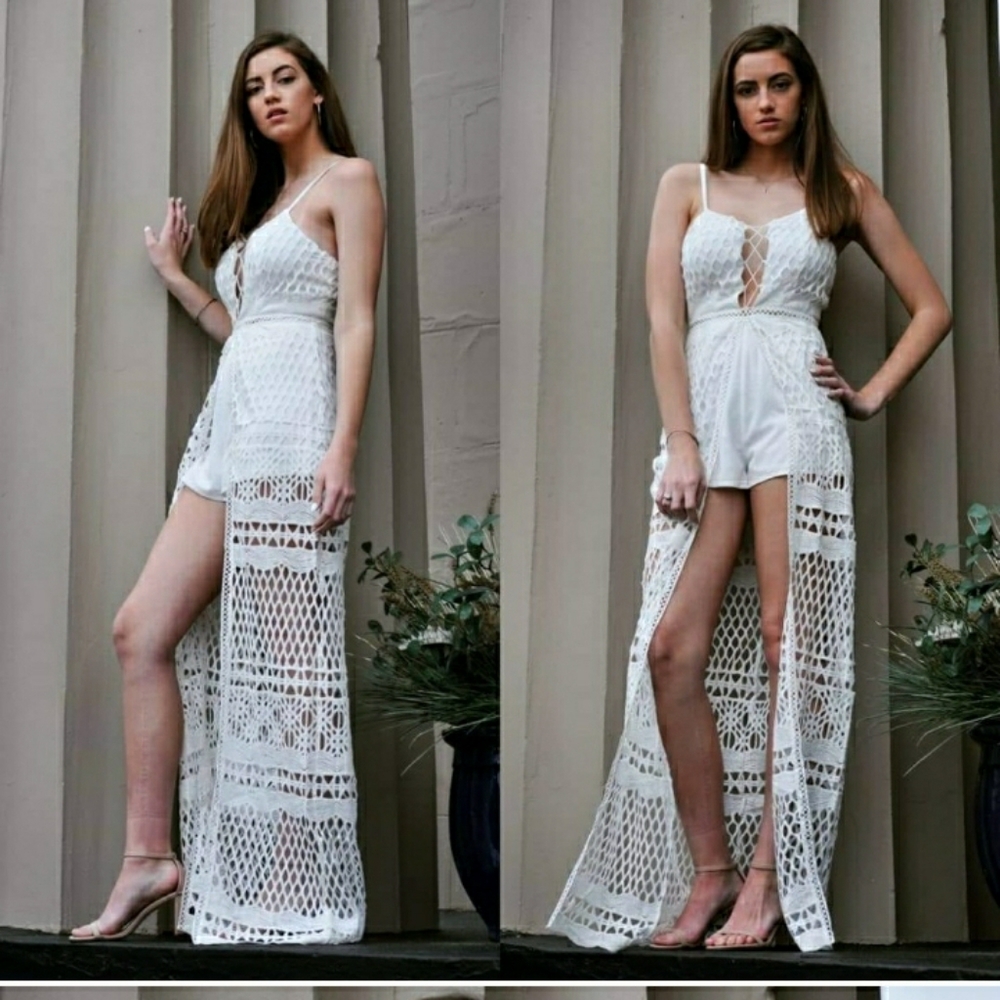 Croshet lace maxi romper